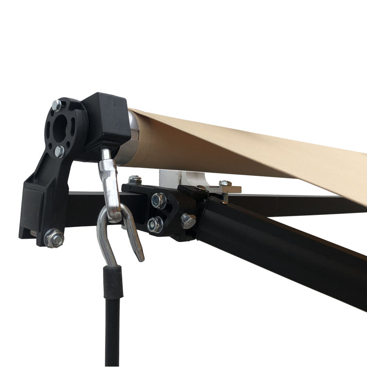 Motorized Retractable White Frame Patio Awning