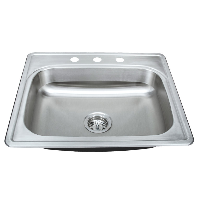 25'' Matte Stainless Steel Single Bowl Kitchen Sink