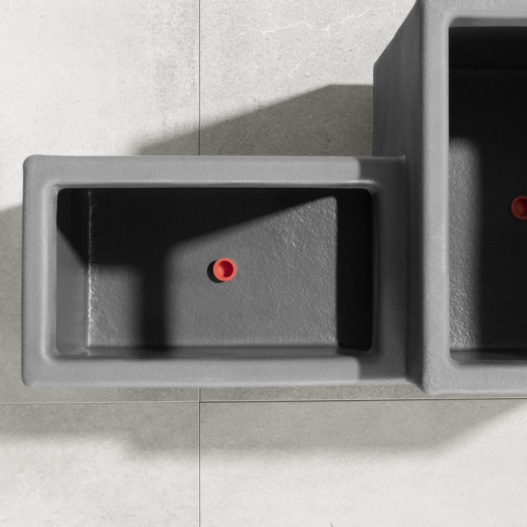 Dark Gray Polyethylene Resin Wall Planter Set for Indoor/Outdoor Use