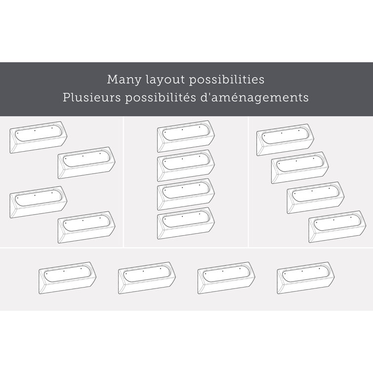 White Polyethylene Resin Outdoor Wall Planter Set