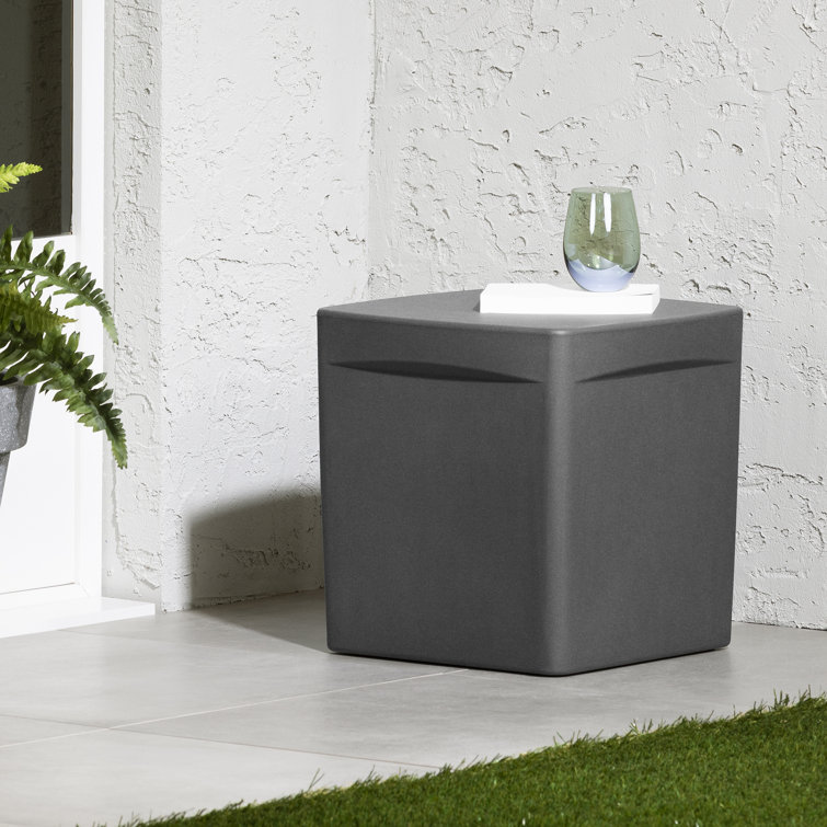 Dalya Dark Gray Square Outdoor Polyethylene Side Table