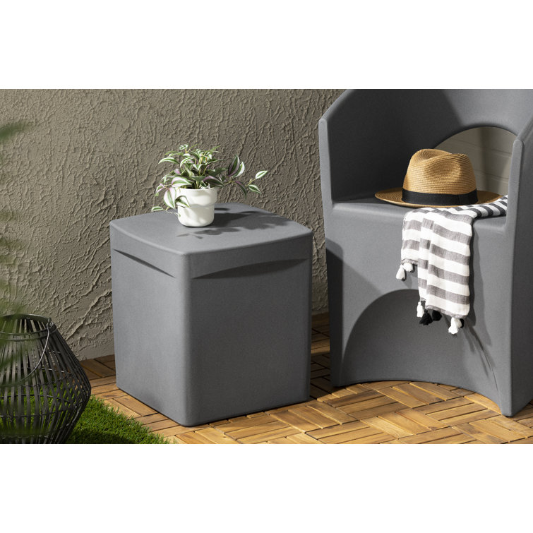 Dalya Dark Gray Square Outdoor Polyethylene Side Table