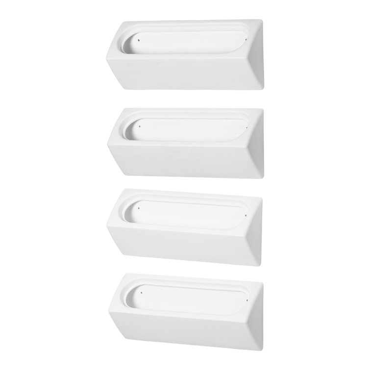 White Polyethylene Resin Outdoor Wall Planter Set