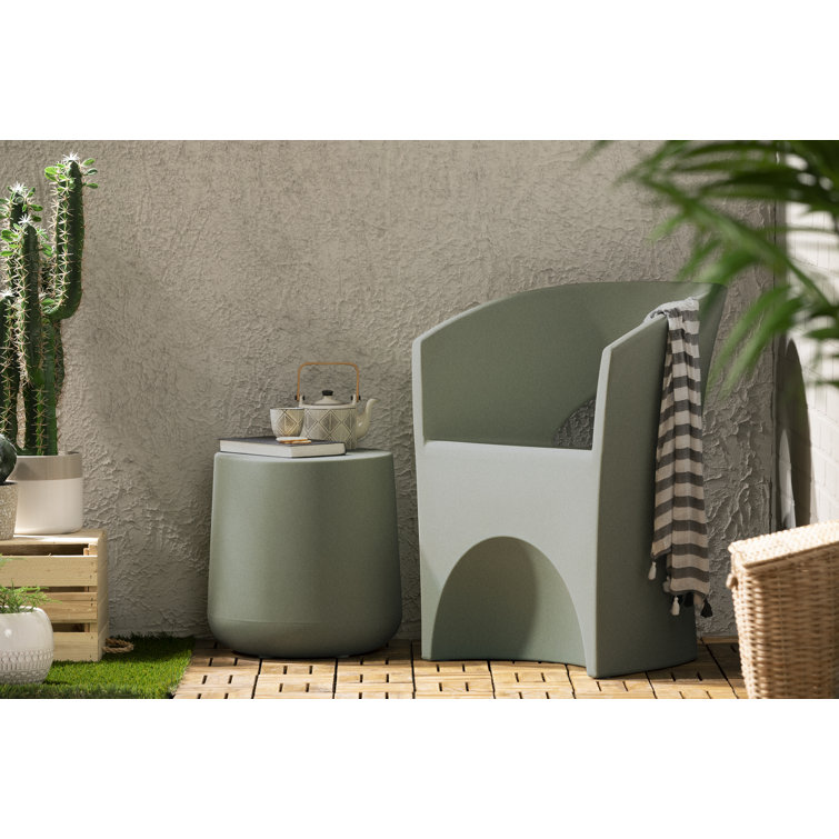 Sage Green Scandinavian Weather-Resistant Patio Chair