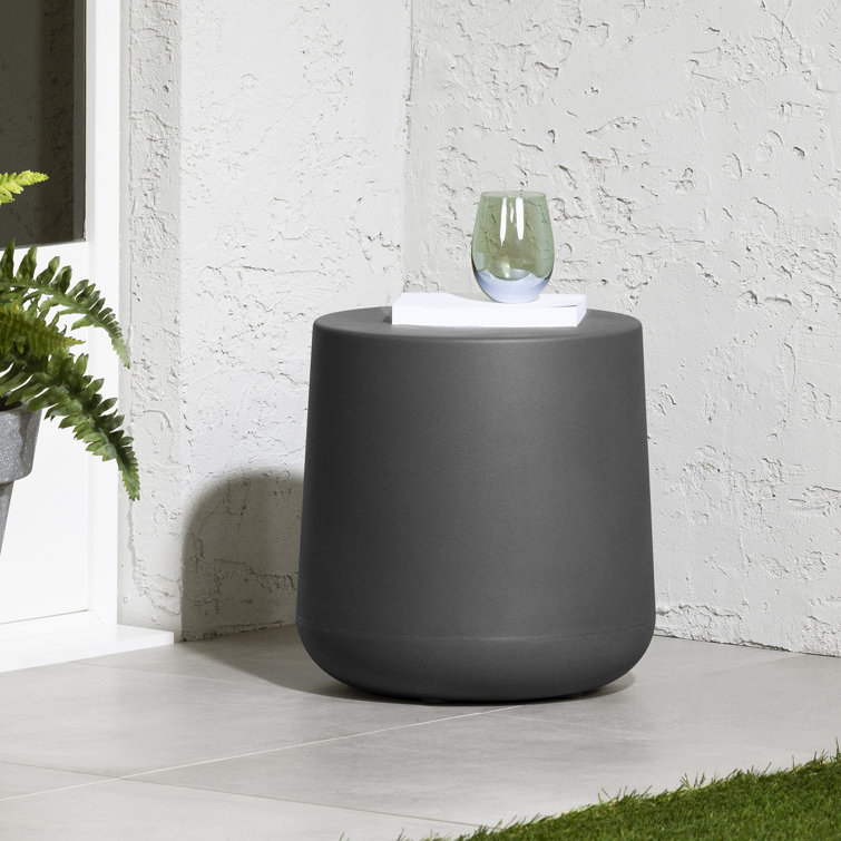 Dalya Dark Gray Round Plastic Outdoor Side Table