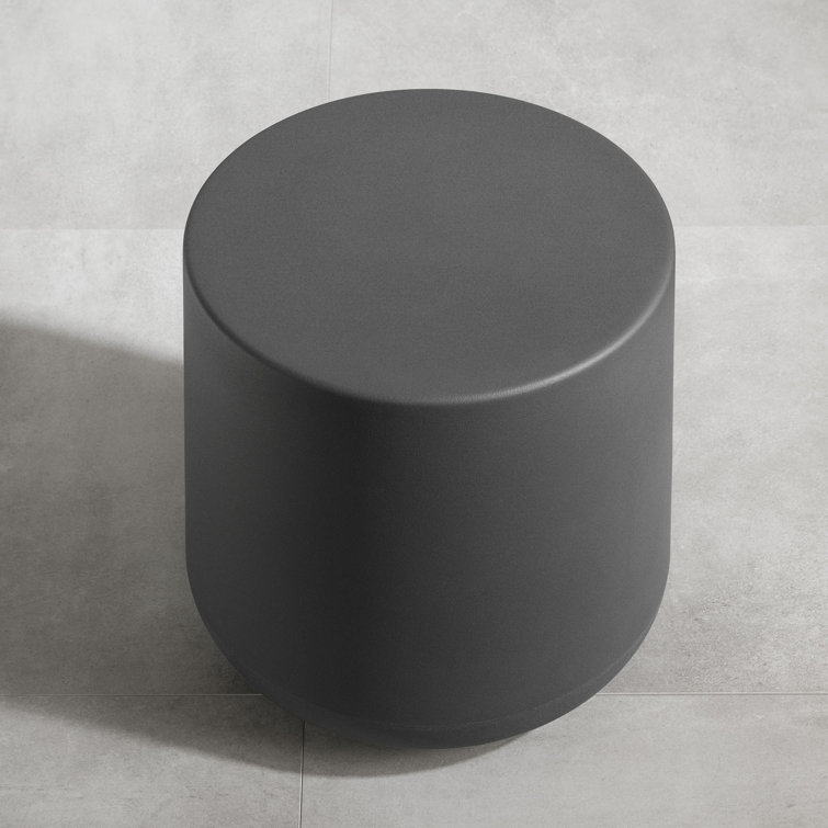Dalya Dark Gray Round Plastic Outdoor Side Table