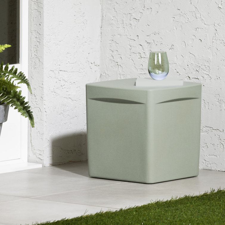 Sage Green Polyethylene Resin Outdoor Side Table