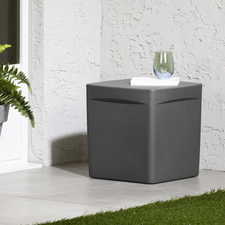Dalya Dark Gray Square Outdoor Polyethylene Side Table