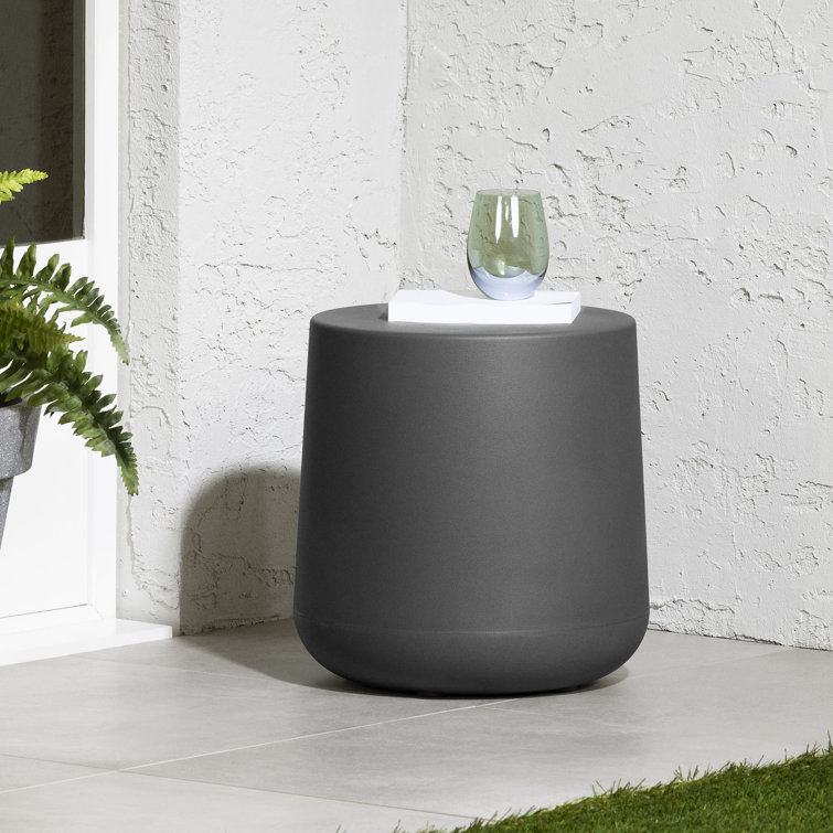 Dalya Dark Gray Round Plastic Outdoor Side Table