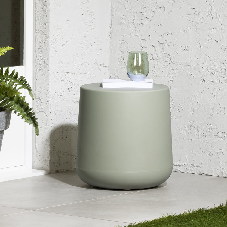 Dalya 15.75'' Sage Green Polyethylene Outdoor Side Table