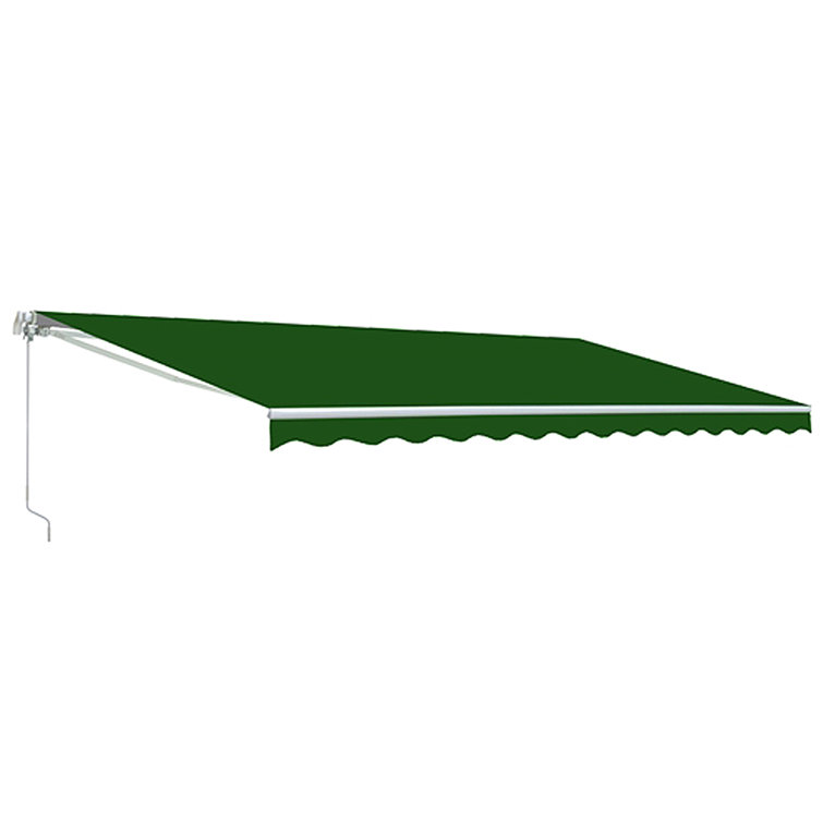 Forest Green Motorized Retractable Patio Awning 16 x 10 Feet