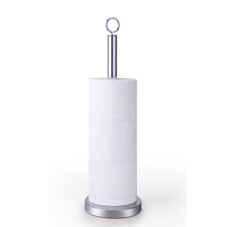 Elite Heavy Weighted Chrome Spare Toilet Paper Roll Holder Stand