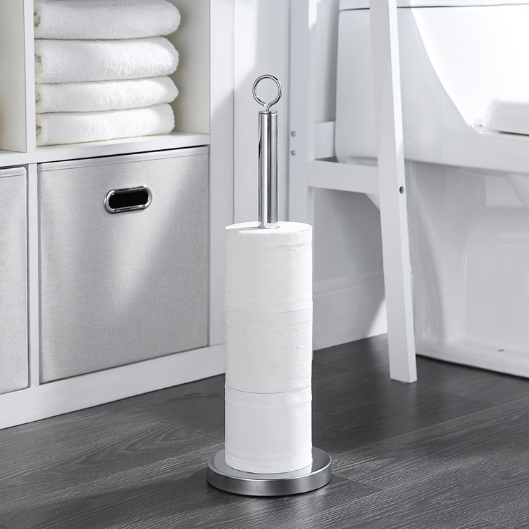 Elite Heavy Weighted Chrome Spare Toilet Paper Roll Holder Stand