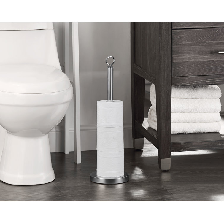 Elite Heavy Weighted Chrome Spare Toilet Paper Roll Holder Stand