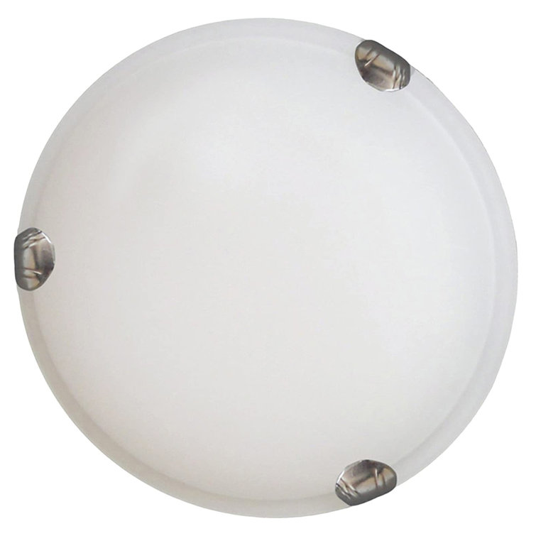 Alex 12" Satin Nickel and Glass Flush Mount Light
