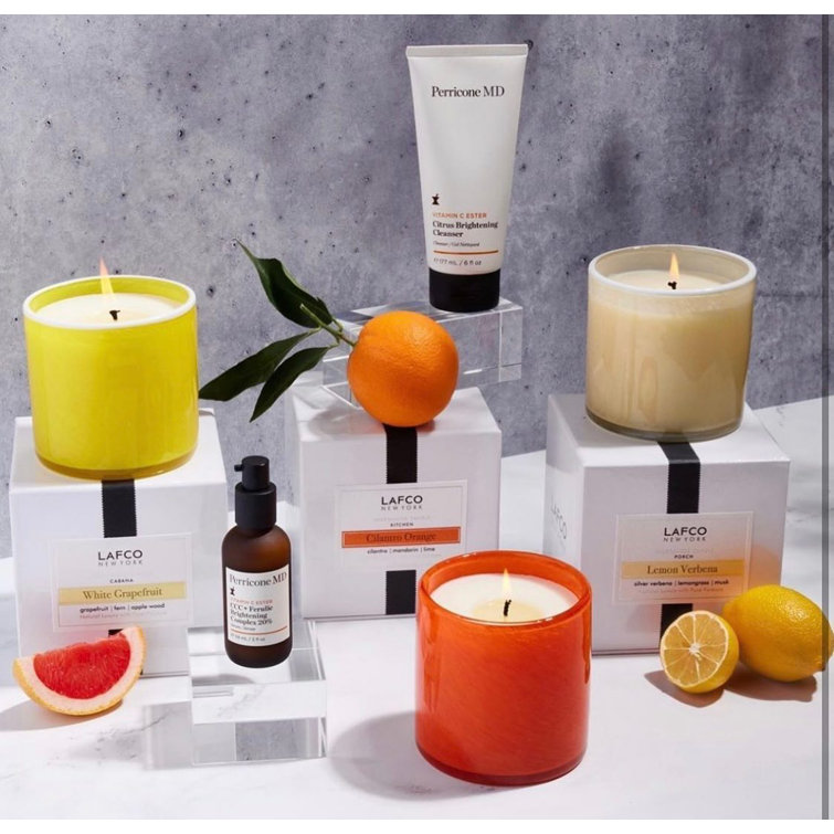 Green & White Grapefruit Scented Soy Candle, 6-10 oz
