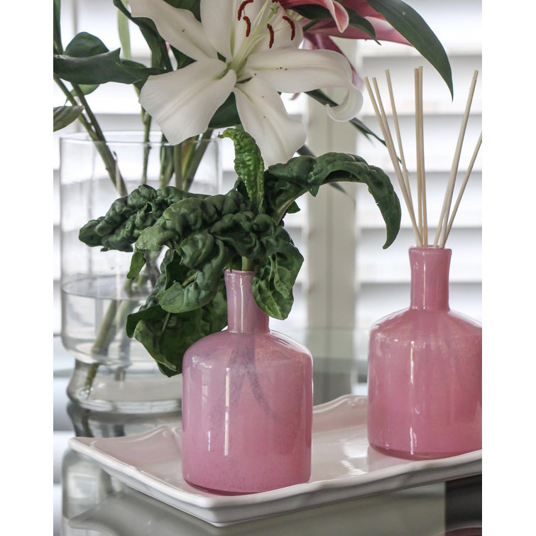 Duchess Peony 15oz Art Glass Reed Diffuser with Handmade Vessel