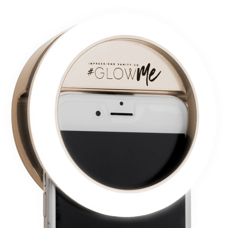 Silver Shimmer LED Selfie Ring Light for Mobile Devices