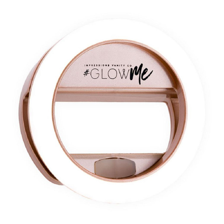 Silver Shimmer LED Selfie Ring Light for Mobile Devices