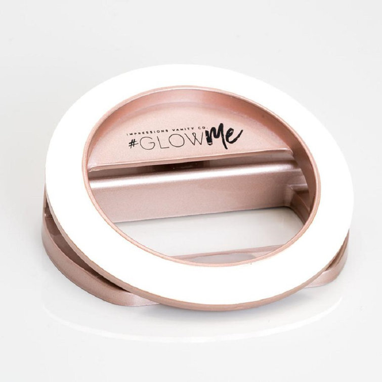 Silver Shimmer LED Selfie Ring Light for Mobile Devices