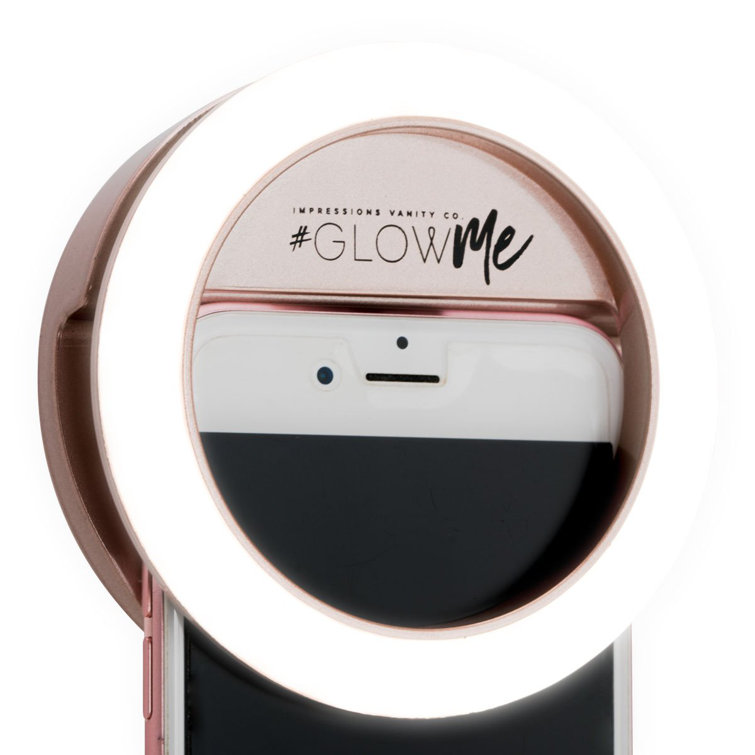 Silver Shimmer LED Selfie Ring Light for Mobile Devices