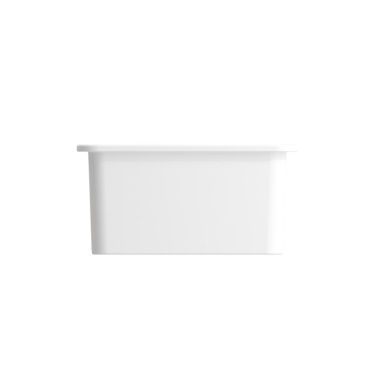Matte White 18'' Fireclay Single Bowl Drop-in Kitchen Sink
