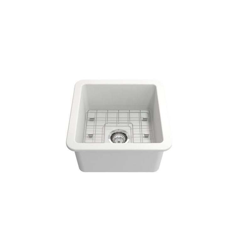 Matte White 18'' Fireclay Single Bowl Drop-in Kitchen Sink