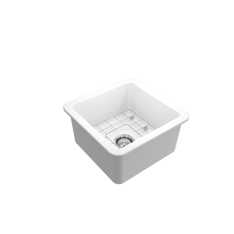 Matte White 18'' Fireclay Single Bowl Drop-in Kitchen Sink