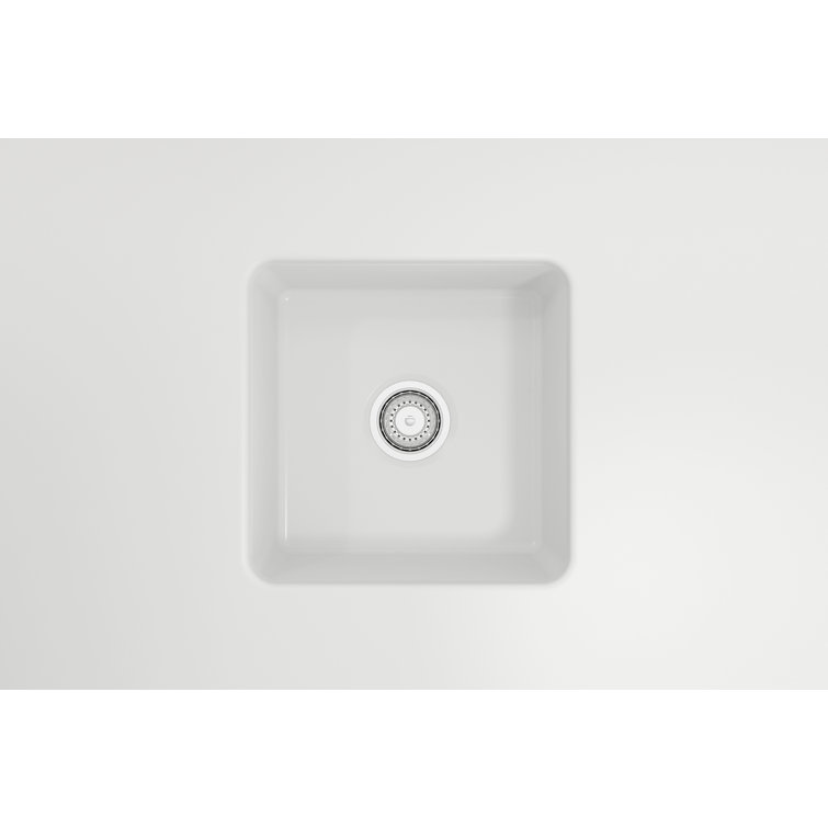 Matte White 18'' Fireclay Single Bowl Drop-in Kitchen Sink