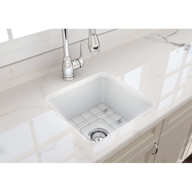 Matte White 18'' Fireclay Single Bowl Drop-in Kitchen Sink