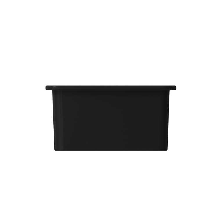 Matte Black Fireclay Single Bowl Drop-in Kitchen Sink