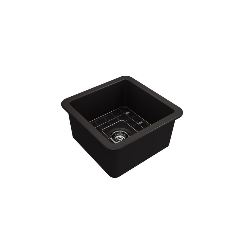 Matte Black Fireclay Single Bowl Drop-in Kitchen Sink