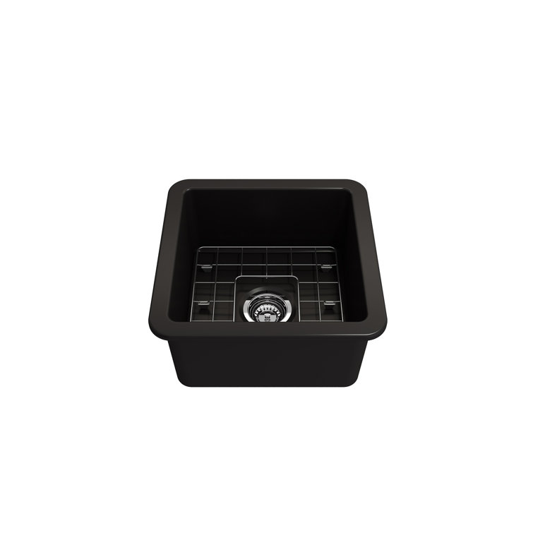 Matte Black Fireclay Single Bowl Drop-in Kitchen Sink