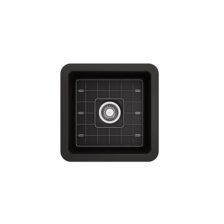 Matte Black Fireclay Single Bowl Drop-in Kitchen Sink