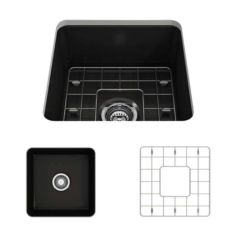Matte Black Fireclay Single Bowl Drop-in Kitchen Sink