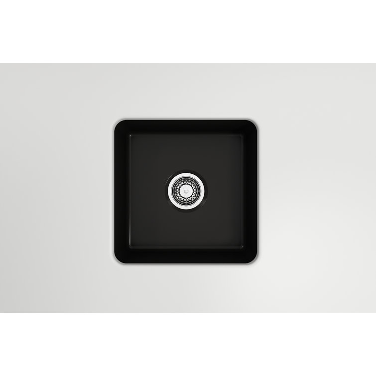 Matte Black Fireclay Single Bowl Drop-in Kitchen Sink