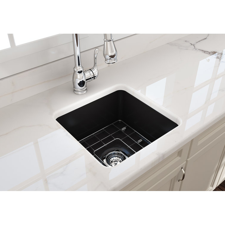 Matte Black Fireclay Single Bowl Drop-in Kitchen Sink