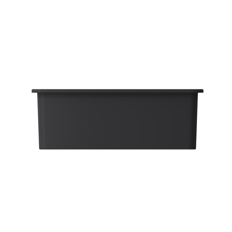 Matte Dark Gray Fireclay Single Bowl Drop-in Kitchen Sink
