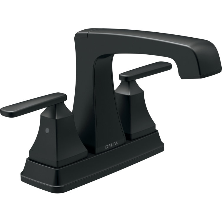 Matte Black Dual Handle Bathroom Faucet with Drain Assembly