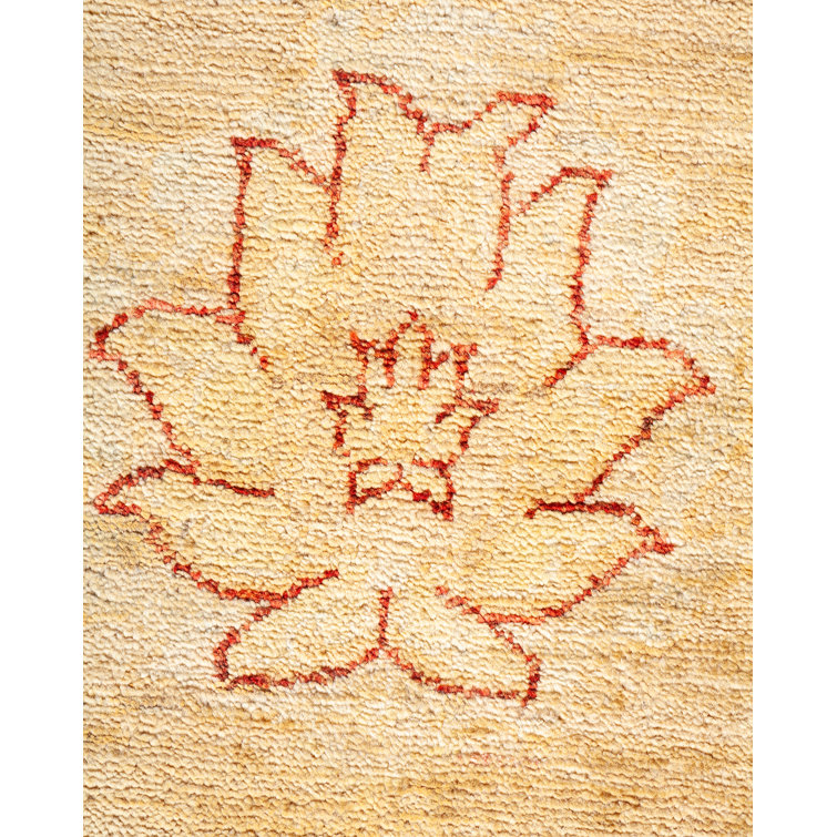 Elegant Ivory Hand-Knotted Wool Area Rug 8' x 10'