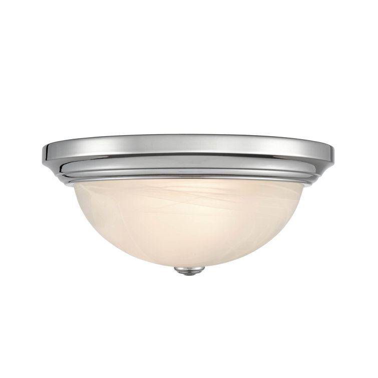 11" Chrome Glass Indoor/Outdoor Flush Mount Bowl Light