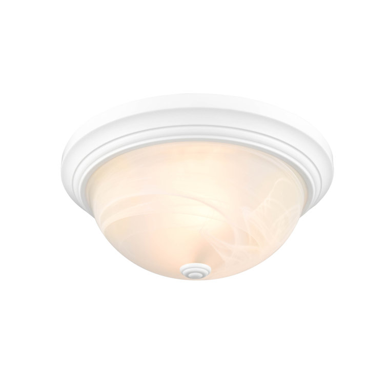 Andrew-James 13" White Glass Indoor/Outdoor Flush Mount Bowl Light