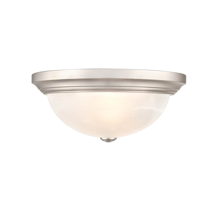 Andreyah 11'' White Glass Indoor/Outdoor Bowl Flush Mount