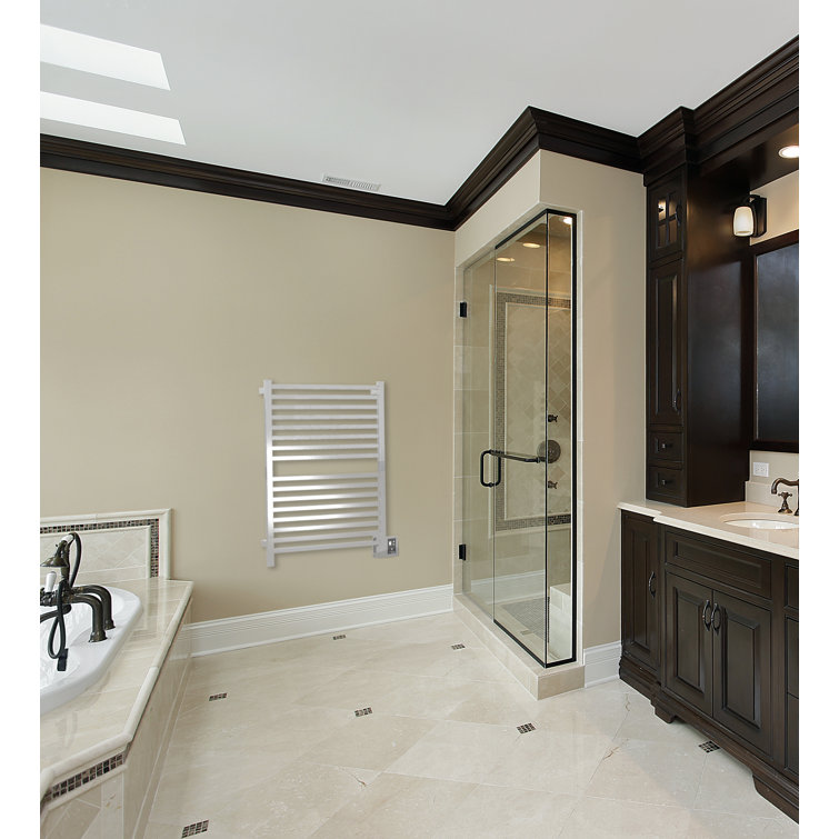 Polished Nickel Modern Wall-Mounted Electric Towel Warmer