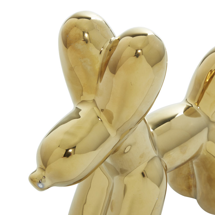 Gold Ceramic Balloon Dog Sculpture for Kids
