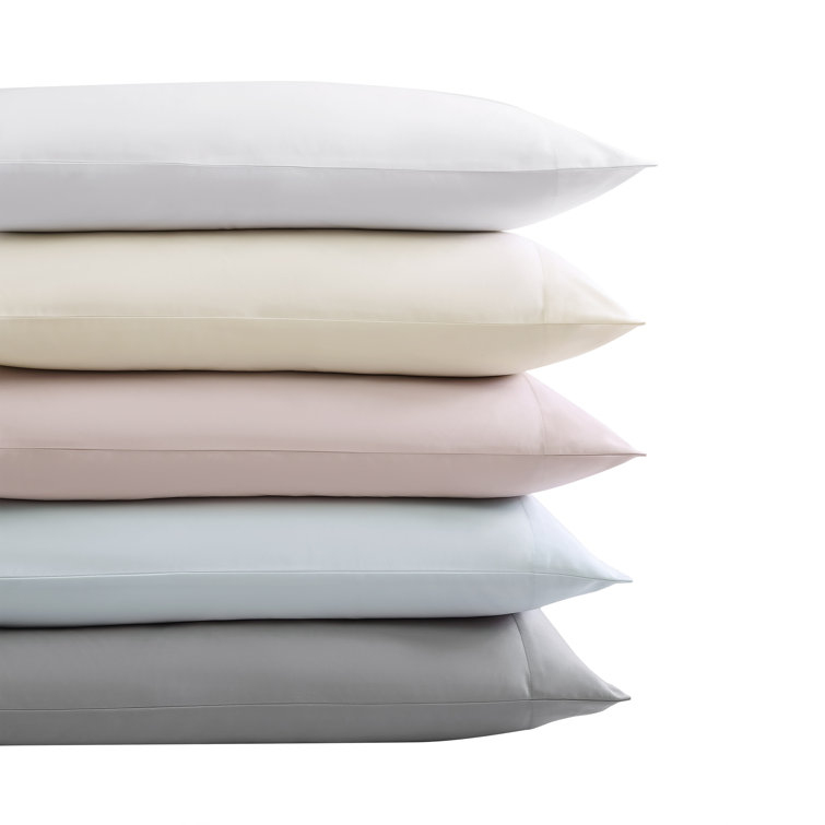 Steel Gray Sateen Cotton Blend Standard Pillowcase Set