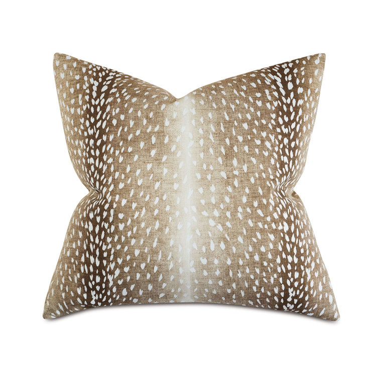 Cappuccino Linen Blend Square Throw Pillow with Zipper Closure