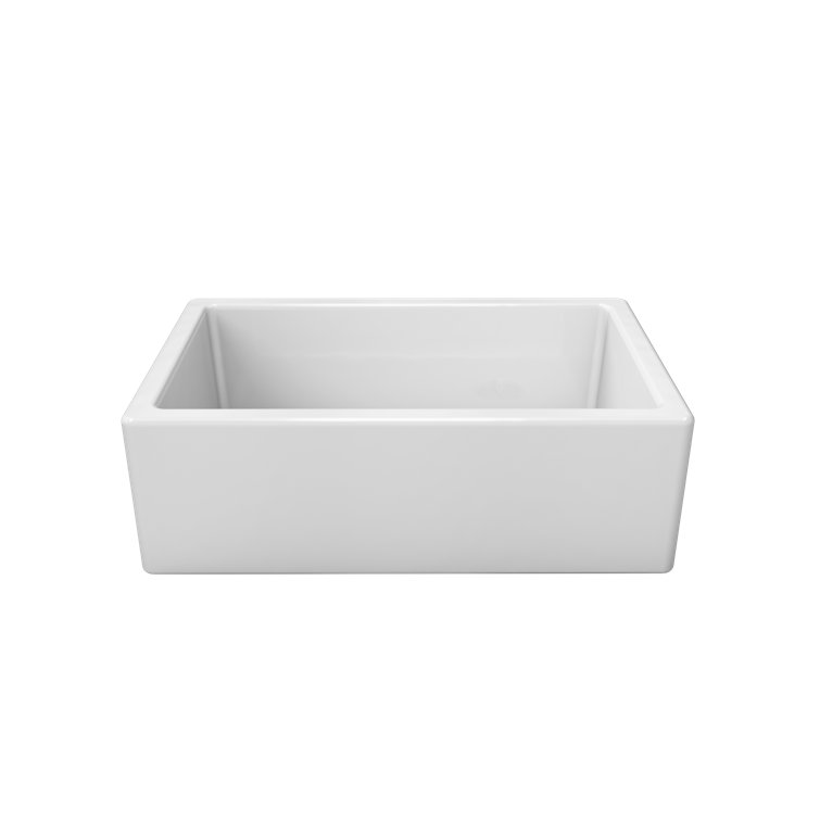 30'' White Fireclay Farmhouse Apron-Front Kitchen Sink