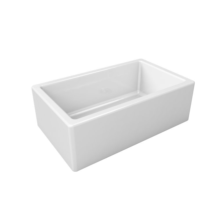 30'' White Fireclay Farmhouse Apron-Front Kitchen Sink