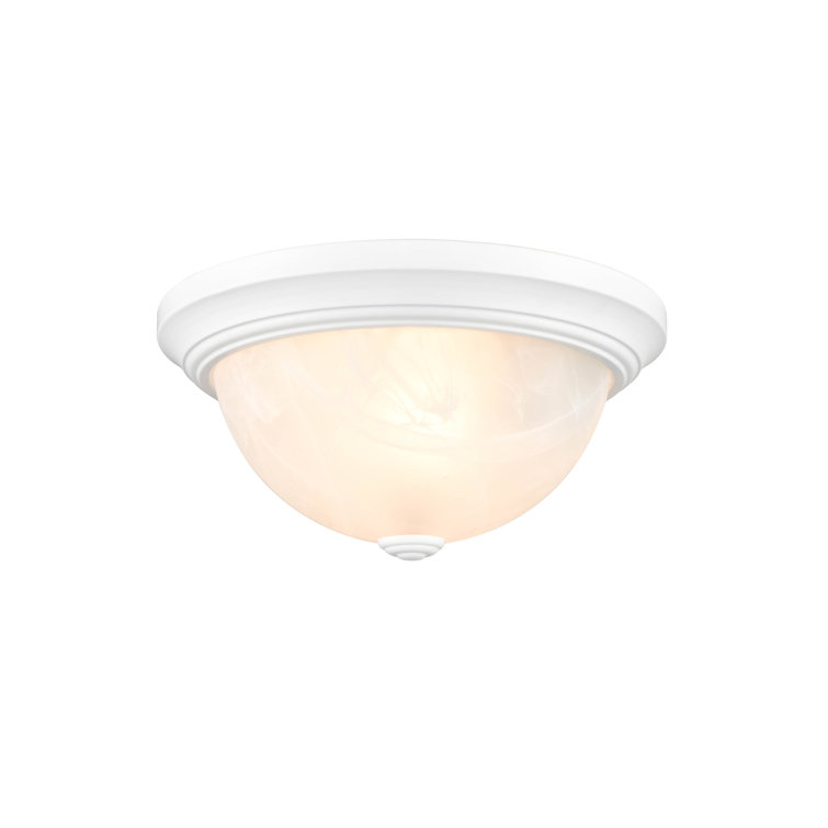 Andreyah 11'' White Glass Indoor/Outdoor Bowl Flush Mount